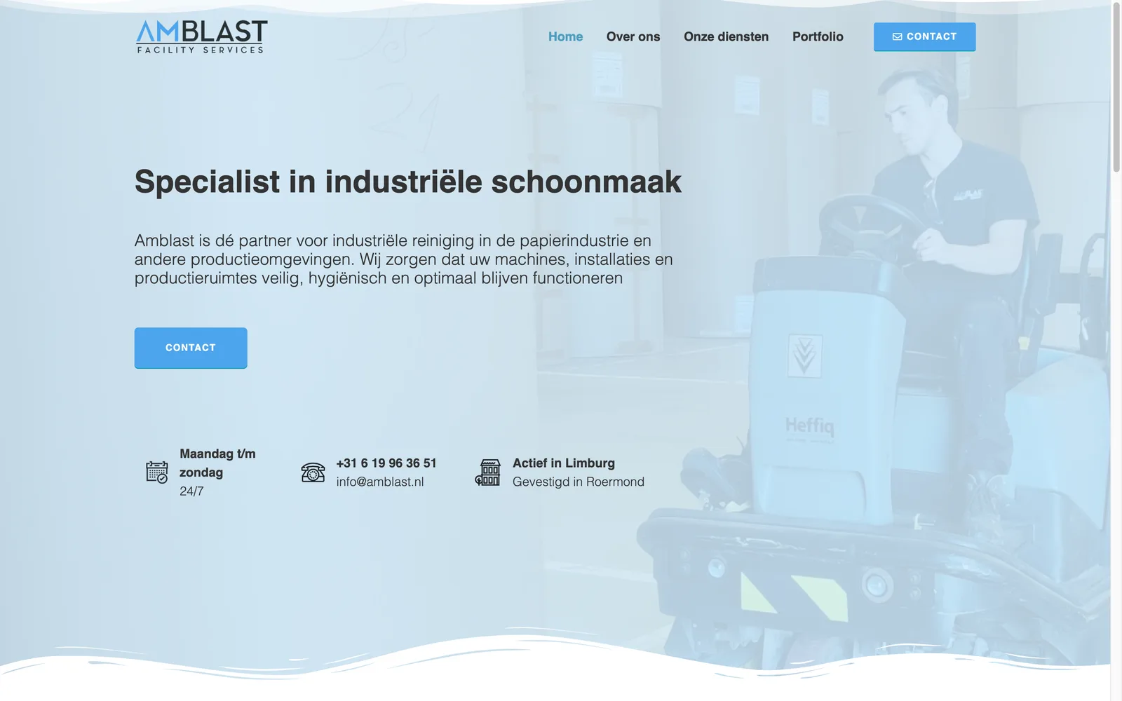 Voorbeeld bedrijfswebsite op desktop