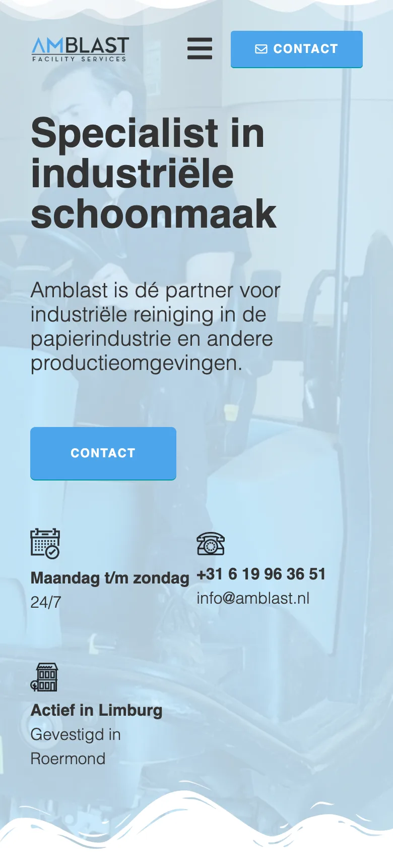 Voorbeeld bedrijfswebsite op mobiel